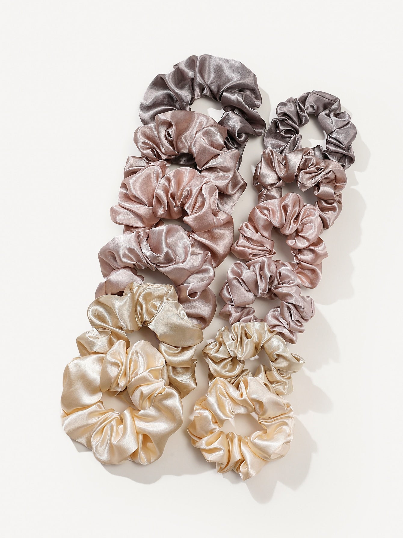Plain Simple Scrunchie Hair Ties - 12 Pieces