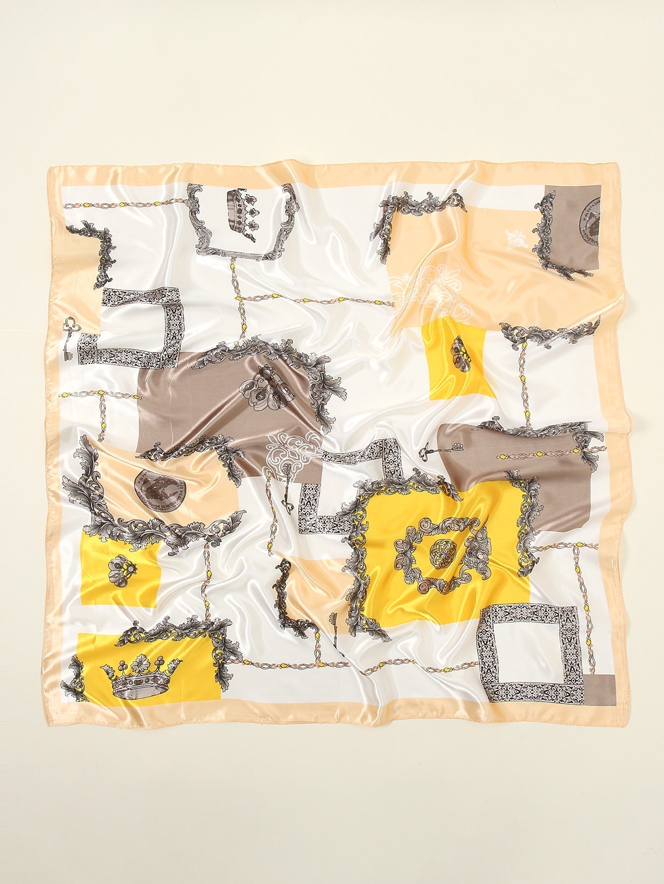 Women's 90cm Silk Scarf Multipurpose Print Suitable for Daily Use as a Bandana