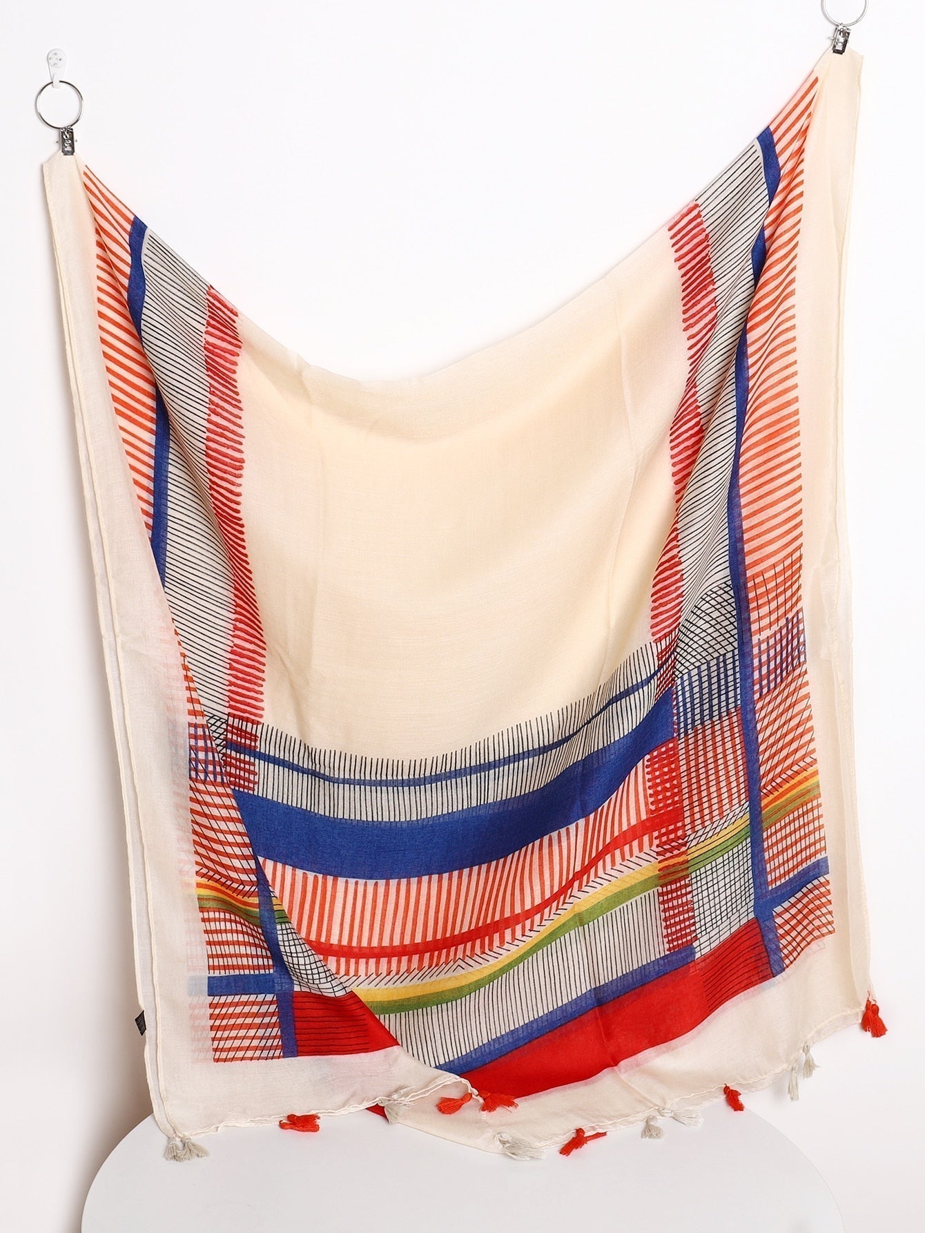 Striped print scarf