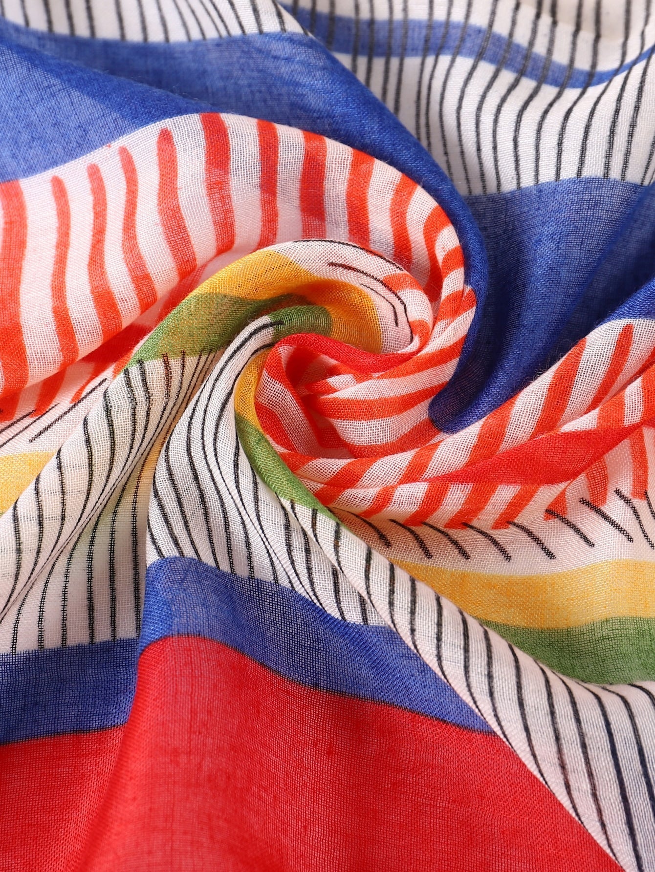 Striped print scarf