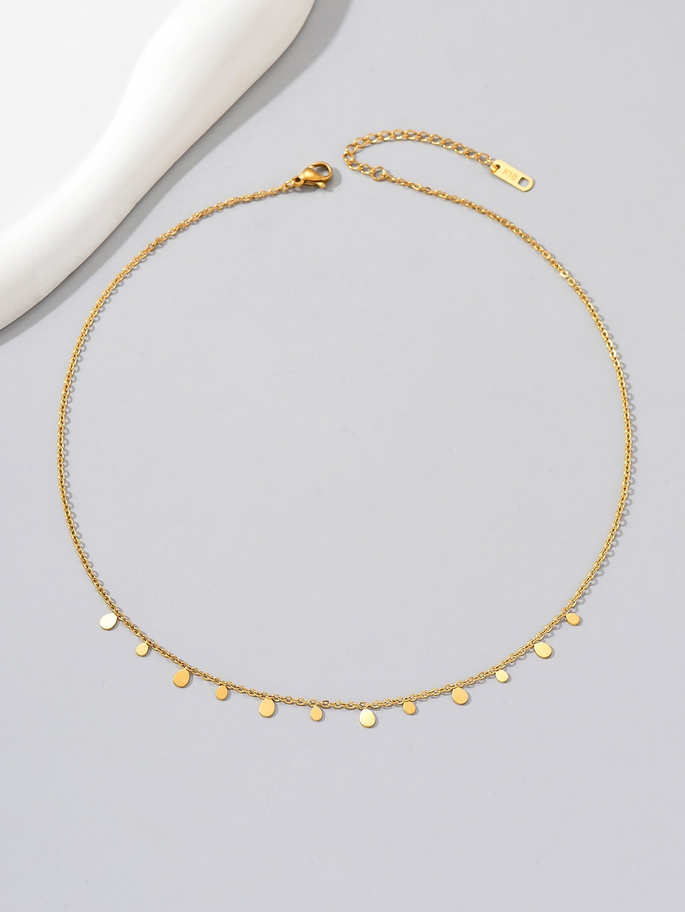1pc Double Drop Gold Plated Stainless Steel Pendant Necklace, Suitable for Daily Wear, Birthday Gift for Sisters
