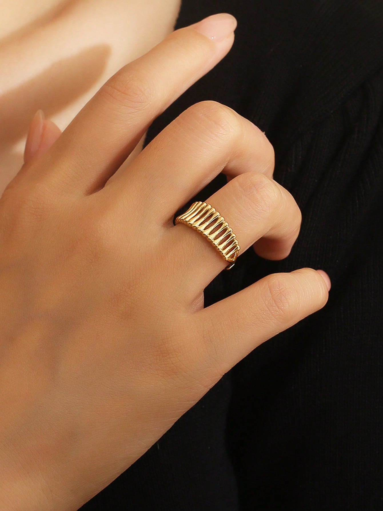 Unusual Fantasy Ring Stainless Steel Adjustable Ring for Women One Piece