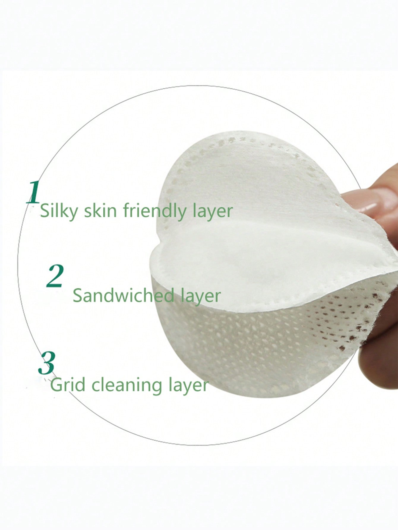 80pcs/bag Thick Round Layered Makeup Remover Cotton Pads for Face, Eyes, Lips, Diameter 58mm