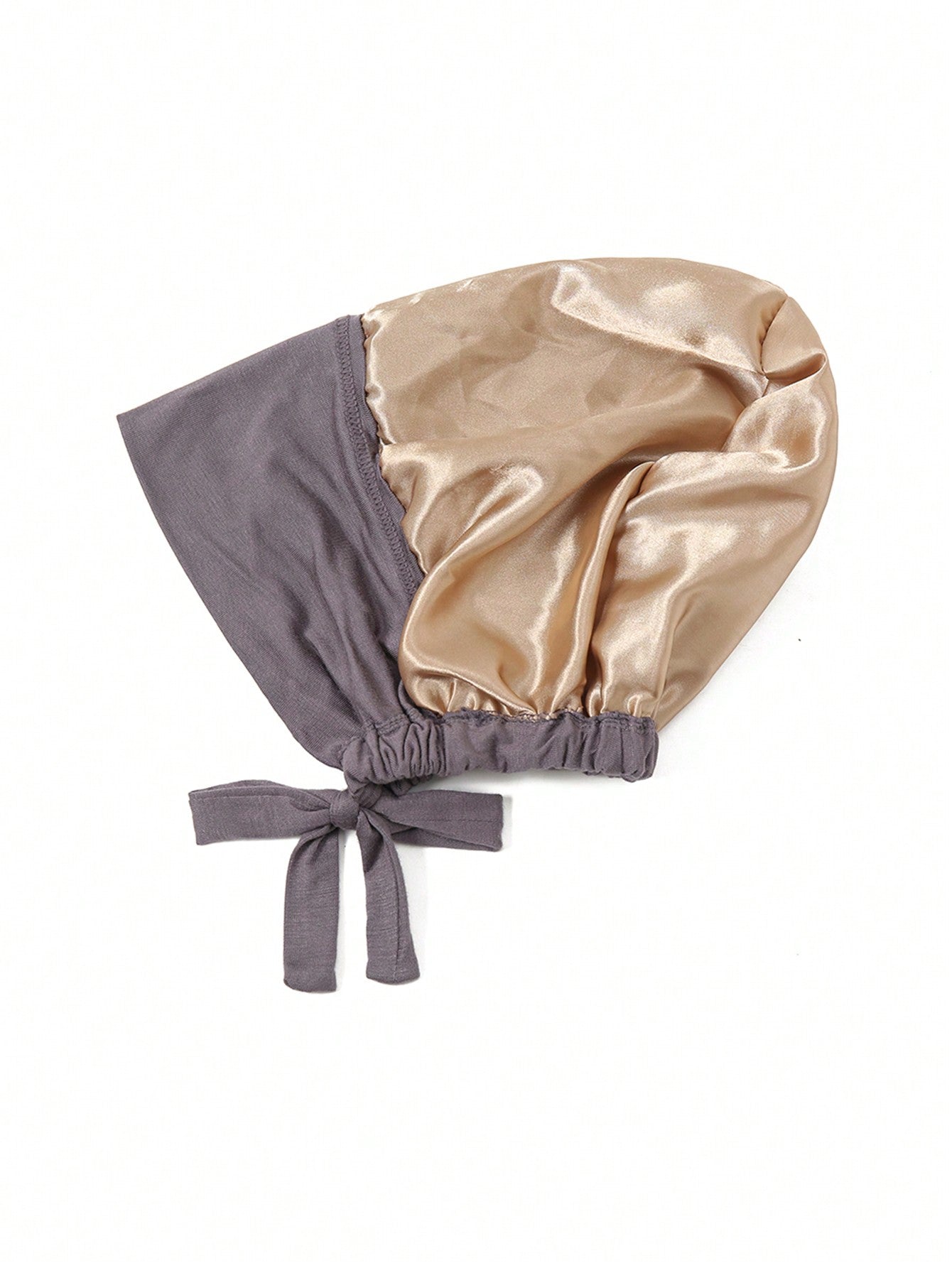 Women's Elastic Headband with Inner Lining and Bottom Hat, One Piece, Dark Grey
