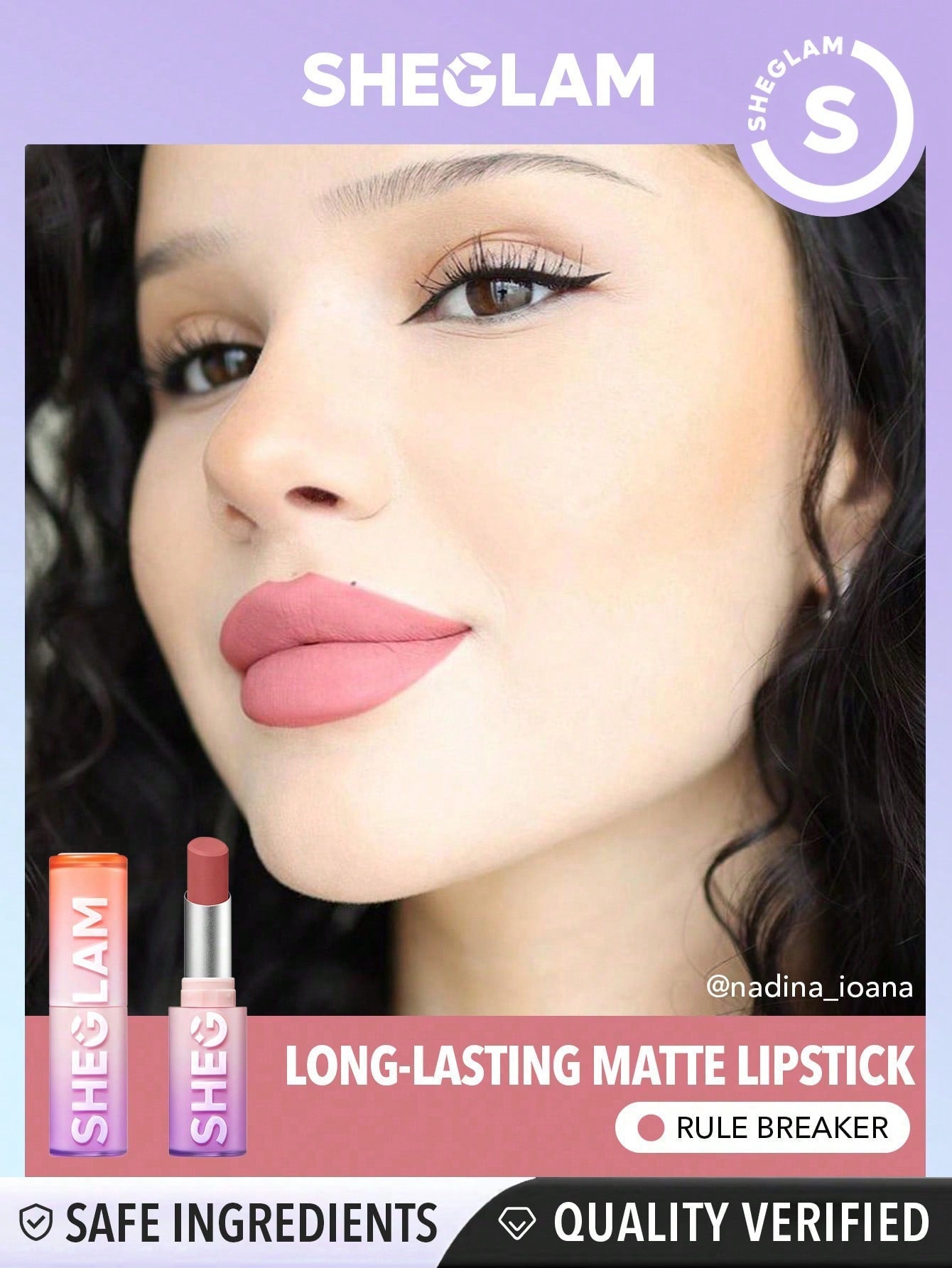 SHEGLAM Dynamatte Boom Long-Wear Matte Lipstick Rule Breaker