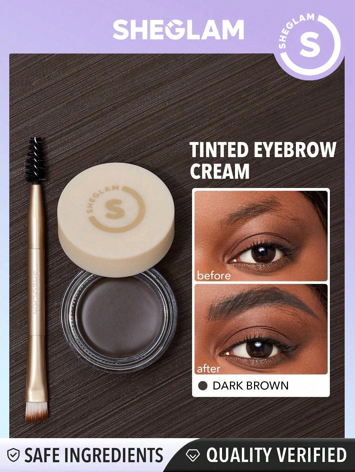 SHEGLAM Waterproof Brow Pomade - Highly Pigmented, Long-Wearing Waterproof Eyebrow Cream for Shaping and Filling with Dual-Ended Brush by Boss Brow