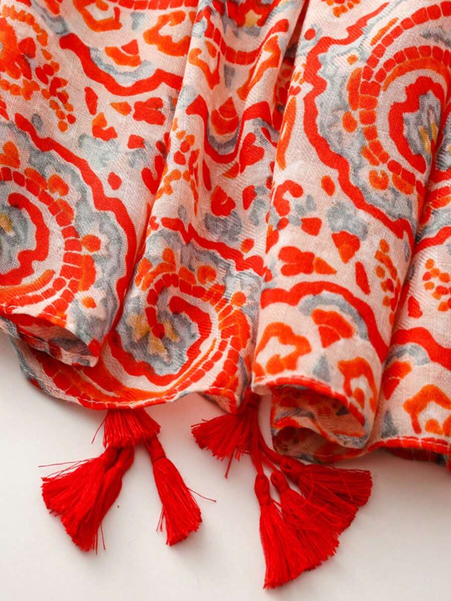 Paisley Print Scarf, New Beach Accessories, Women's Spring and Summer Silk Scarf, Multi-Purpose Scarf