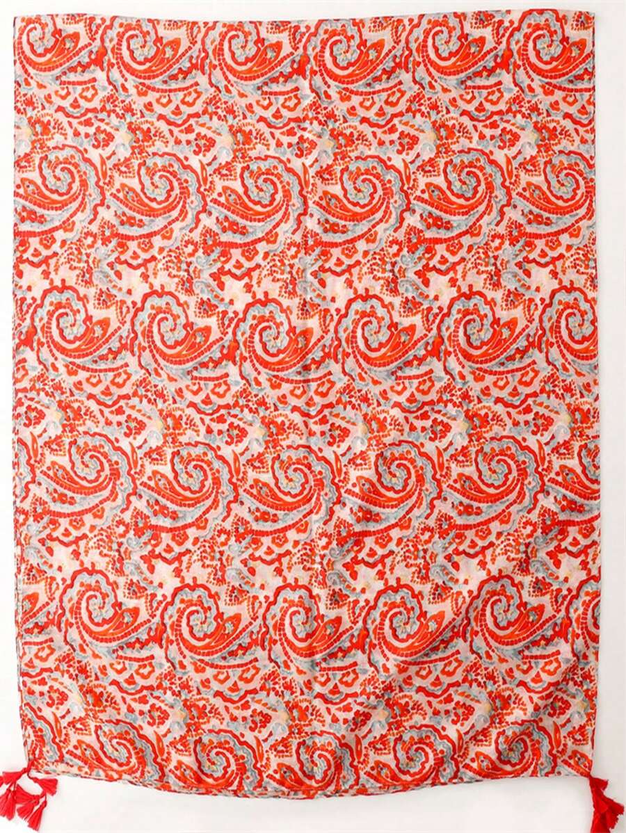 Paisley Print Scarf, New Beach Accessories, Women's Spring and Summer Silk Scarf, Multi-Purpose Scarf