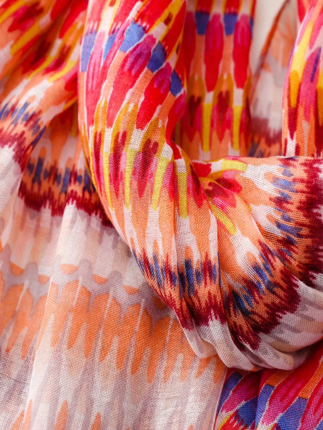 Stylish Beach Accessories Fashionable Women's Scarf, Long Vivid Color Print Shawl for Spring Summer, Bohemian Beach Curtain, Linen