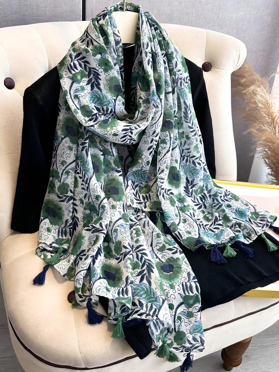 1pc New Design Women's Floral Print Headwrap Bandana, Soft Multi-Purpose Sun and Wind Protection, Suitable for Daily Life, Holiday Parties and Formal Occasions
