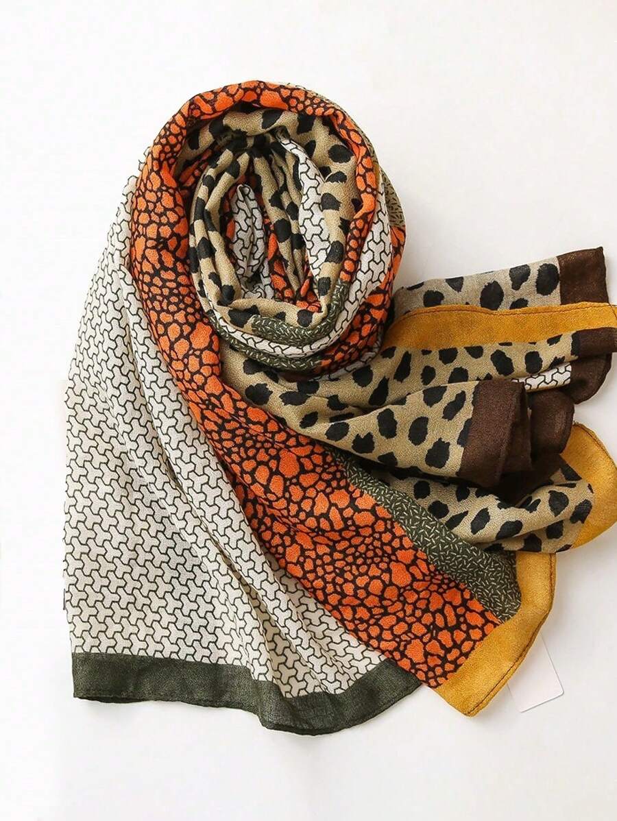 Stylish Leopard Scarf for Women - Breathable, Warm and Windproof Shawl for Spring/Autumn and Winter