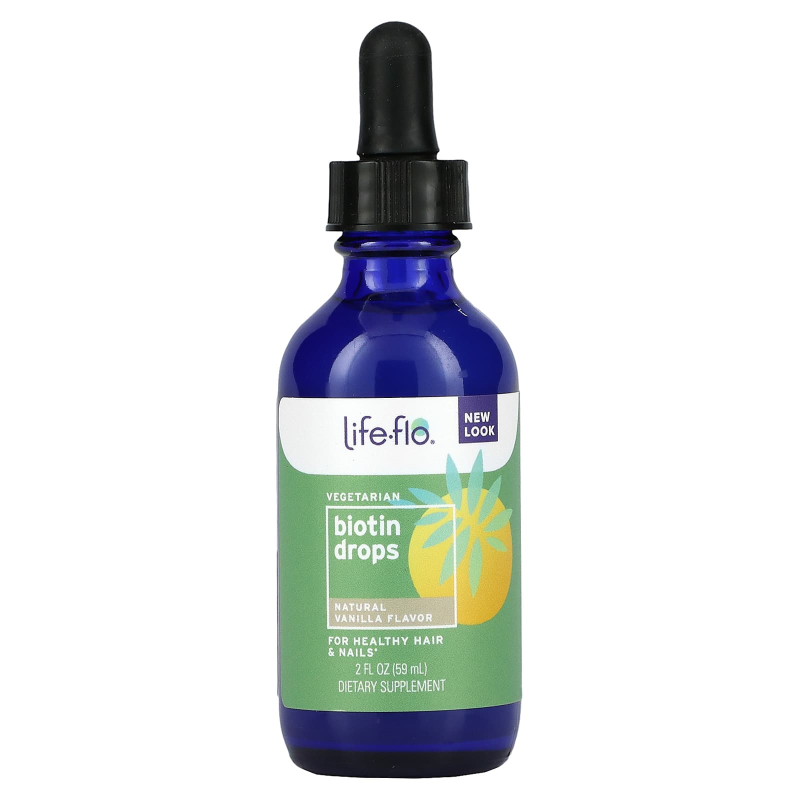 Life Flo Biotin Drops Natural Vanilla Flavor 59 ml