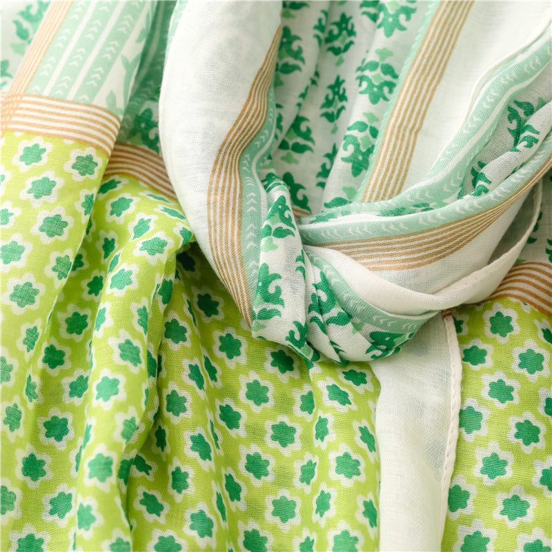 Yitao scarf quiet literary ethnic style cotton and linen feel scarf women 2022 spring and summer silk scarf travel thin shawl