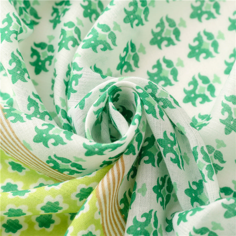 Yitao scarf quiet literary ethnic style cotton and linen feel scarf women 2022 spring and summer silk scarf travel thin shawl