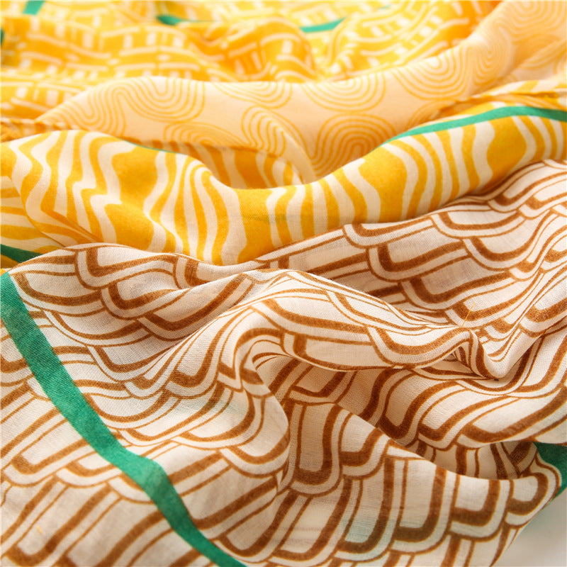 Yitao scarf new Japanese style small fresh color matching cotton and linen scarf literary Mori girl travel sun protection shawl silk scarf