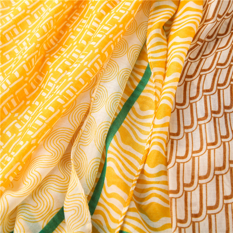 Yitao scarf new Japanese style small fresh color matching cotton and linen scarf literary Mori girl travel sun protection shawl silk scarf
