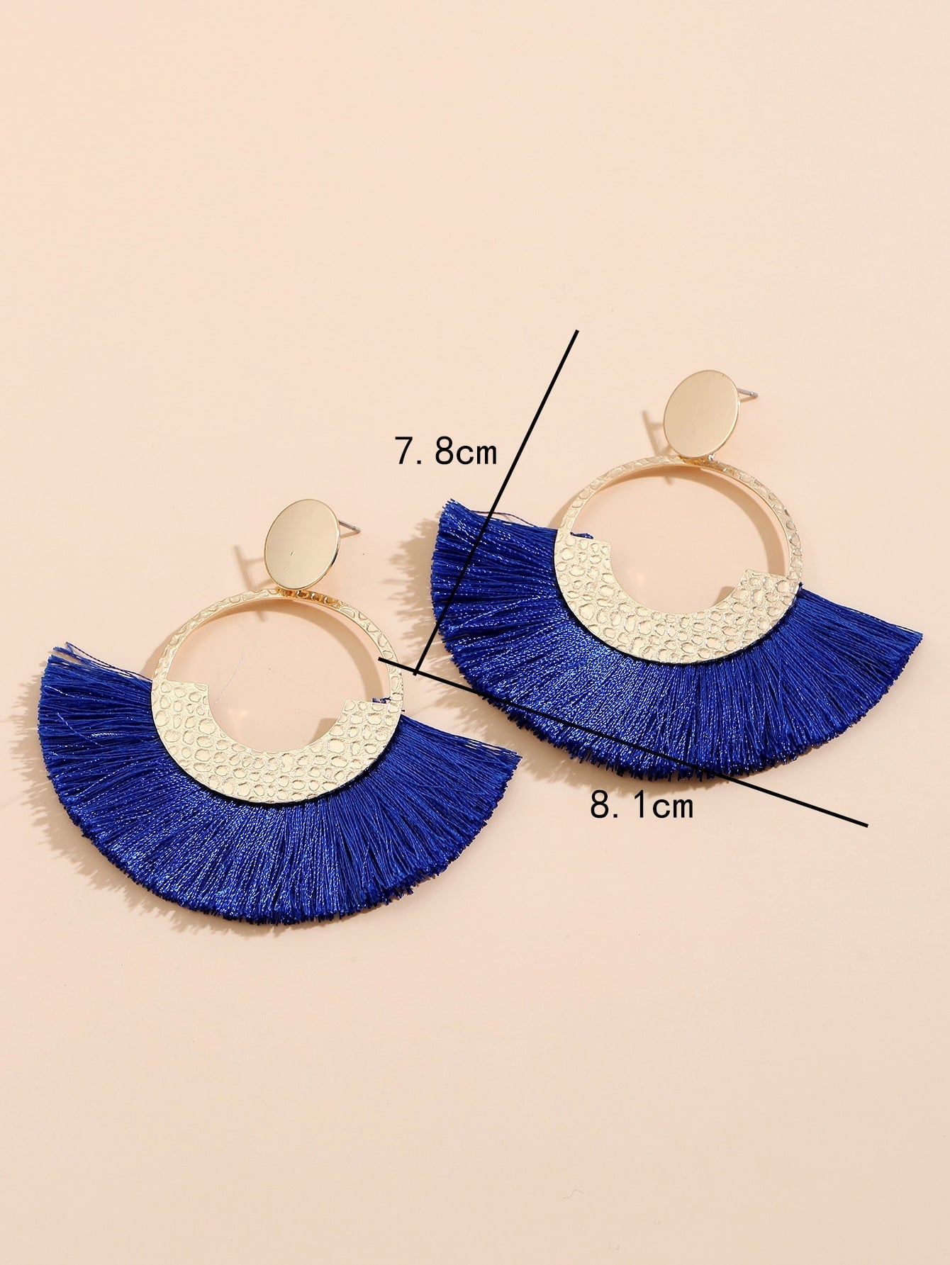 Geometric tassel drop earrings