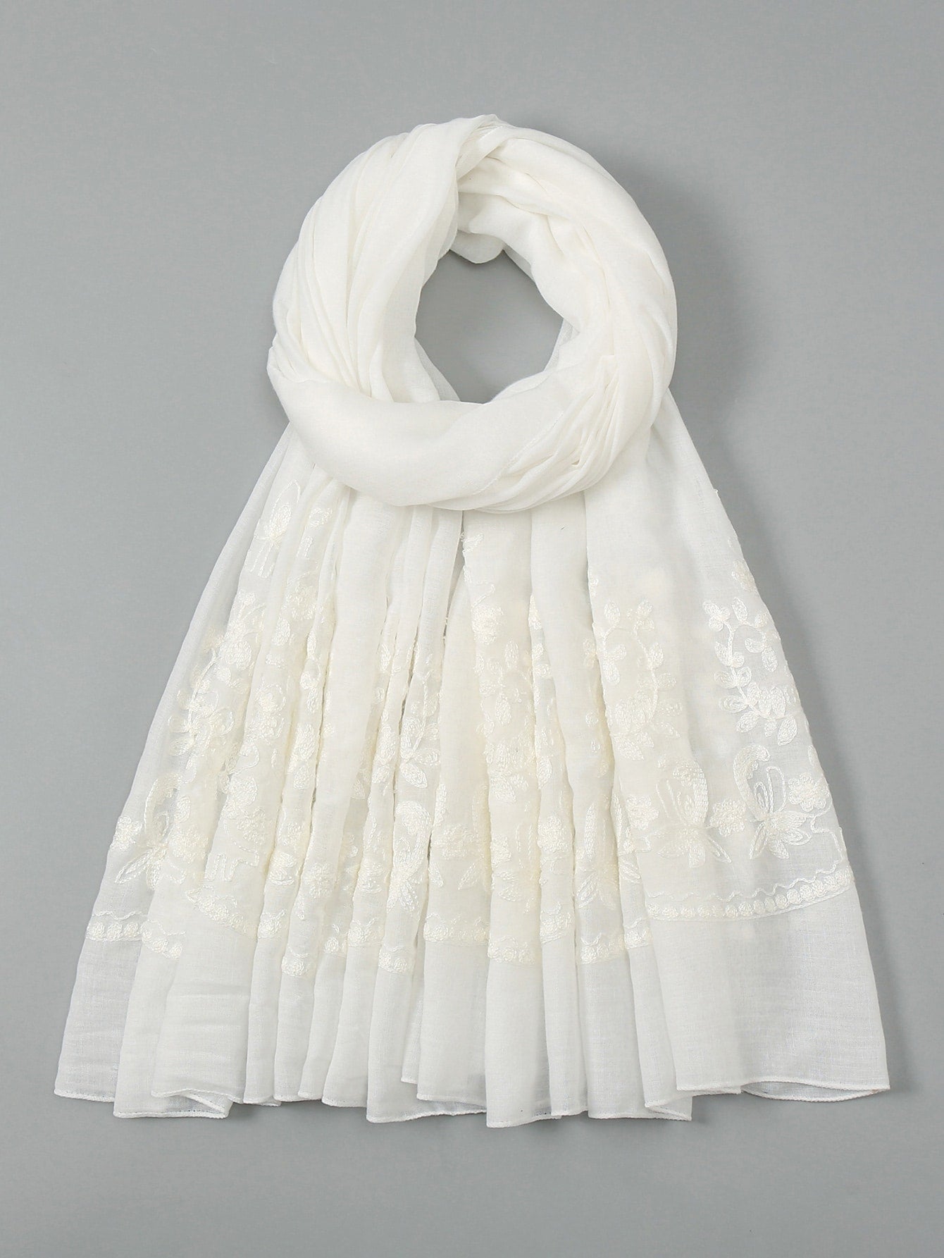 One Piece Women's Fashion Solid Color Embroidered Hairband Scarf, Suitable for Casual Daily Wear