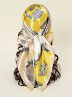 وشاح حريري نسائي 90 سم طبعة متعددة الاستخدامات مناسب للاستخدام اليومي كبنا