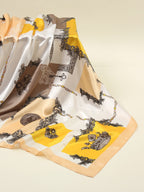 وشاح حريري نسائي 90 سم طبعة متعددة الاستخدامات مناسب للاستخدام اليومي كبنا