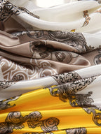 وشاح حريري نسائي 90 سم طبعة متعددة الاستخدامات مناسب للاستخدام اليومي كبنا