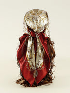 Elegant chain and rope printed square scarf for women, to give a head and neck fix in spring/autumn