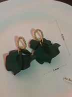 Green Petal Dangle Earrings