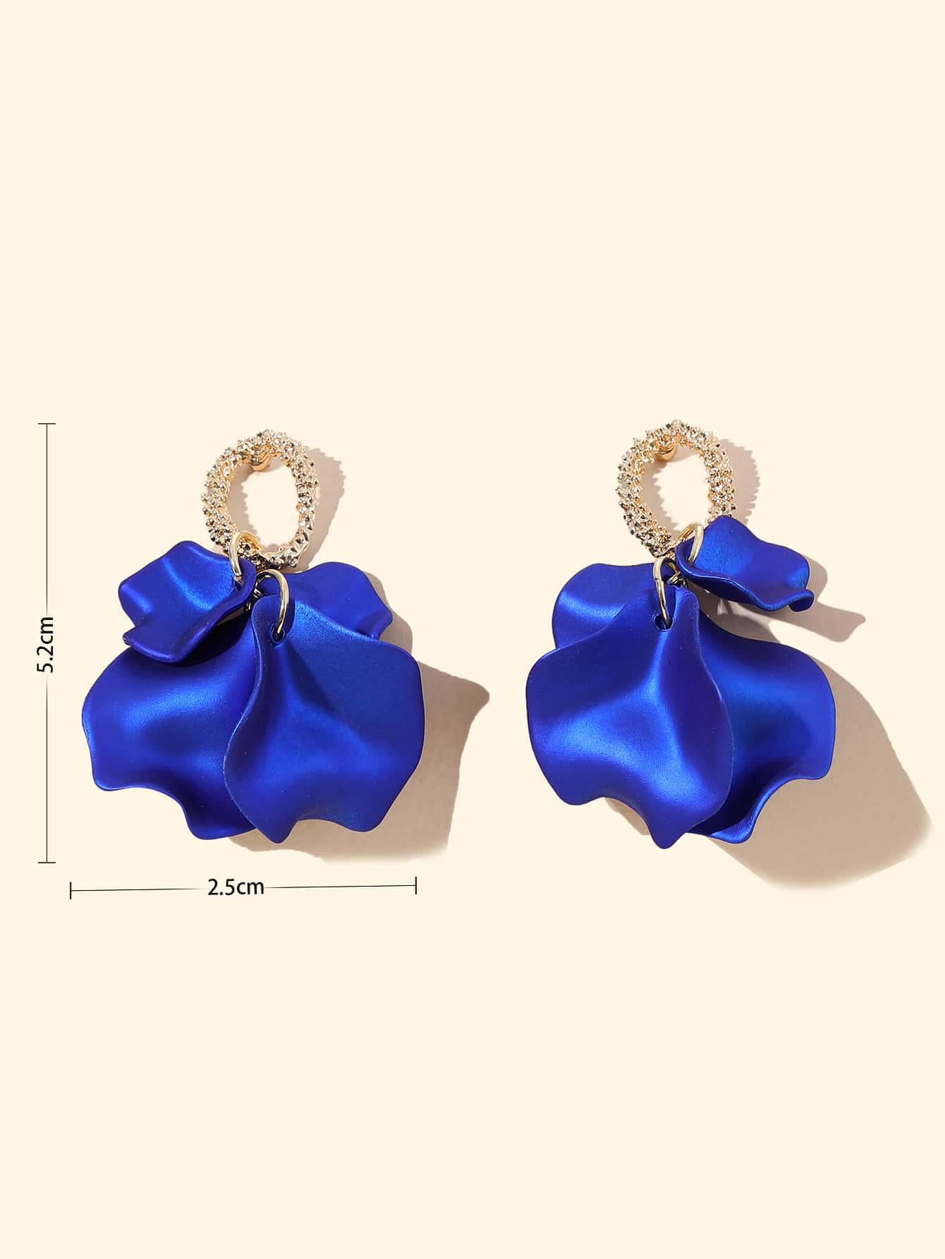 Blue petal drop earrings