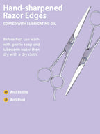 Professional Hair Scissors - Professional Stainless Steel Hair Cutting Scissors - 6.4 Inch Overall Length - Razor Edge Barber Scissors for Men and Women - Premium Hair Cutting Scissors for Salon and Home Use