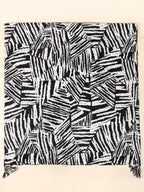 Zebra Print Tassel Scarf