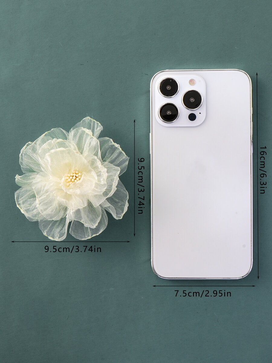 2-Piece Decorative Floral Hair Clips for Girls