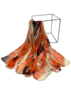 Orange Bali Thread Silk Scarf for Women