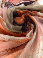 Orange Bali Thread Silk Scarf for Women