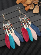 أقراط متوسطة ريش شرابة