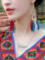 أقراط متوسطة ريش شرابة