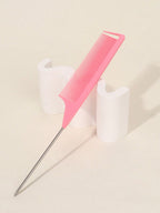 مشط شعر أسود جمع قطعة واحدة وردية اللون