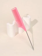 مشط شعر أسود جمع قطعة واحدة وردية اللون