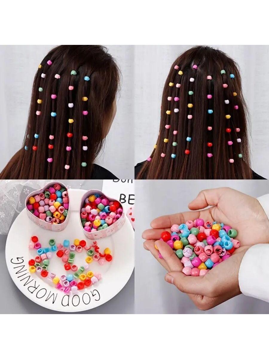 100pcs Mini Plastic Hair Clips, Colorful Decorative Hair Accessories, Girls Braid Hair Accessories