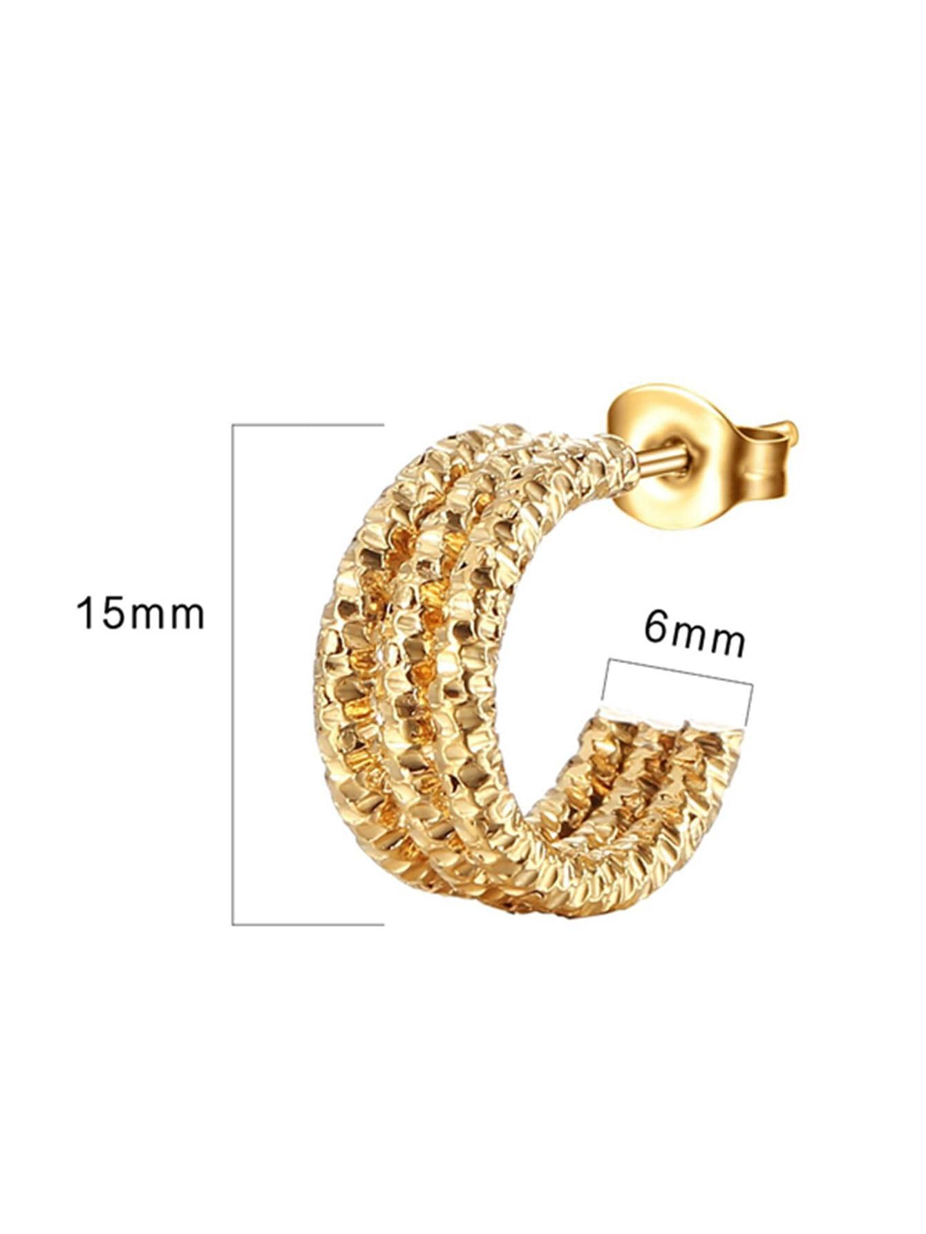 Fashion Stainless Steel Tight Wrap Hoop Earrings for Women Daily Decoration 1 Pair