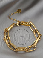 سوار سلسلة غير قابل للصدأ من الفولاذ المقاوم للصدأ للنساء قطعة واحدة للحفلات والتاريخ والمكتب