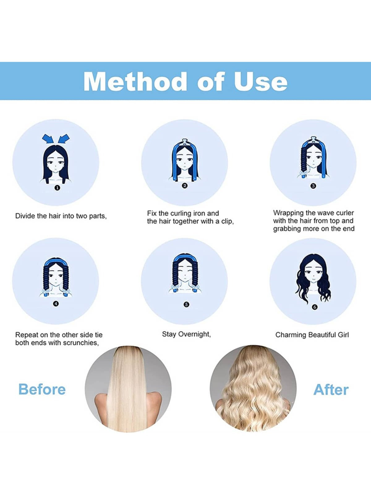 4pcs/set No Heat Hair Curlers & Foam Sponge Hair Curler for Lazy Hairstyle DIY Golden Friday