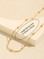 Graduation Season and Mother's Day Chain Necklace Basic Style Stainless Steel Single Bead