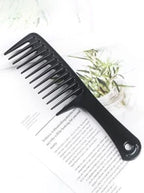 1pc Black Plastic Wide Tooth Comb, Hair Comb for Both Men and Women