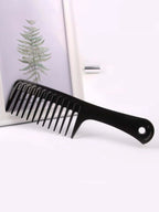 1pc Black Plastic Wide Tooth Comb, Hair Comb for Both Men and Women