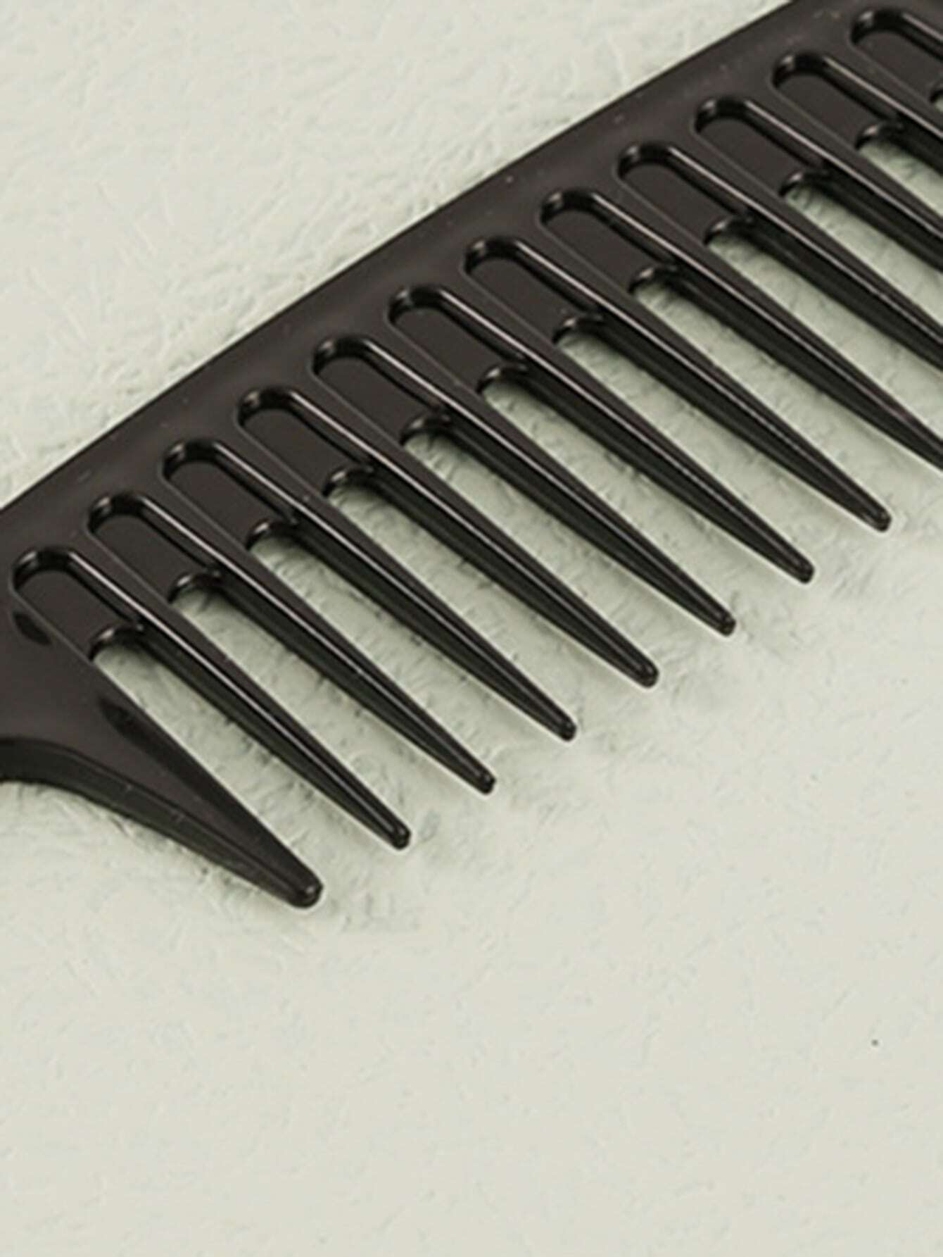 One piece black plastic wide toothed comb, hair comb for both men and women