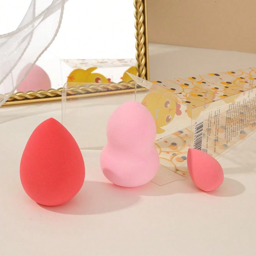 Beautyblender 3pcs makeup sponge combo set, including 1pc small water drop makeup egg, 1pc large water drop makeup egg and 1pc large egg/powder makeup sponge set Super soft