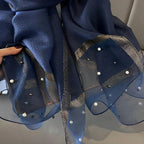 Women's Solid Color Blend Knitted Shawl with Silk-Like Softness, Star Scarf, Summer Sun Protection and Autumn Winter Warmth, Elegant