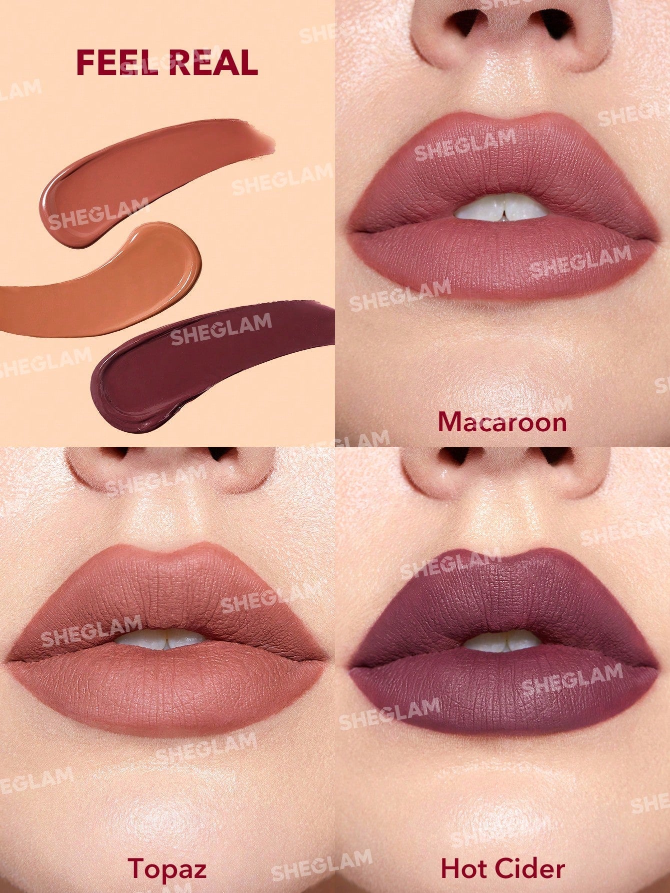 مجموعة أحمر الشفاه SHEGLAM - مرطب شفاه مات ألور ميني - 3 قطع/مجموعة بطولة وتغذية الشفاه بزيت دوار والشمس والتخفيف من الضرر الدقيق لترفاهية أحمر الشفاه للسفر