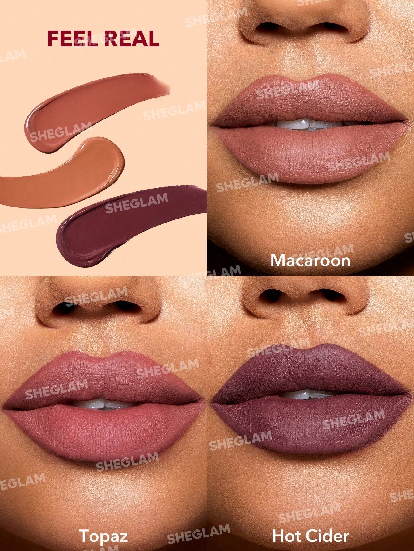 مجموعة أحمر الشفاه SHEGLAM - مرطب شفاه مات ألور ميني - 3 قطع/مجموعة بطولة وتغذية الشفاه بزيت دوار والشمس والتخفيف من الضرر الدقيق لترفاهية أحمر الشفاه للسفر