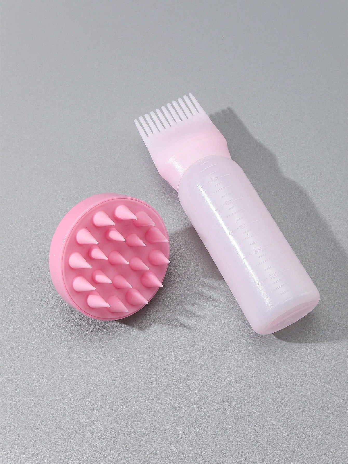 2pcs Hair Dye Application Brushes, Hair Dye Brush Bottles, Oil Dye Shampoo Bottle, Dye Comb, Hair Color Styling Tool. 1pc Soft Plastic Shampoo Massage Brush, Colored Manual Head Guide Use for Scalp Massage, Pink Hair Brush